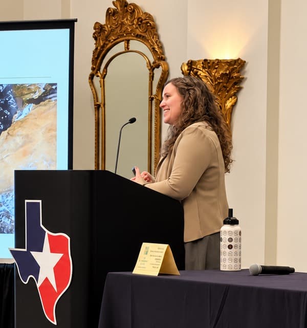 Tracie Phillips of the TCEQ presents crystalline silica research at TACA's Environmental, Sustainability and Safety Seminar