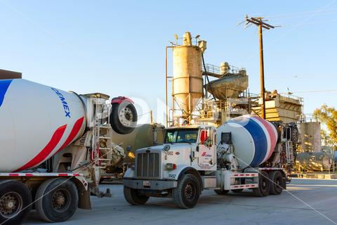 A ready-mix concrete mixer truck in Texas