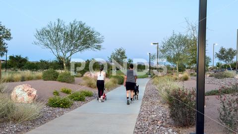 Texas families enjoying a community park