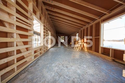 A new Texas home under construction with concrete and aggregate